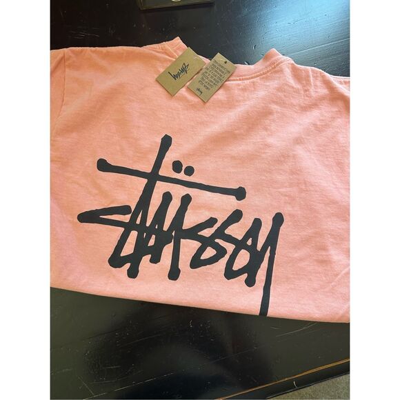 Stussy - Basic Tee Pigment Dyed in Coral - Picture 3 of 6